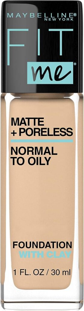 Maybelline New York Fit Me Matte + Poreless Liquid Oil-Free Foundation Makeup, Natural Beige, 1 fl; oz