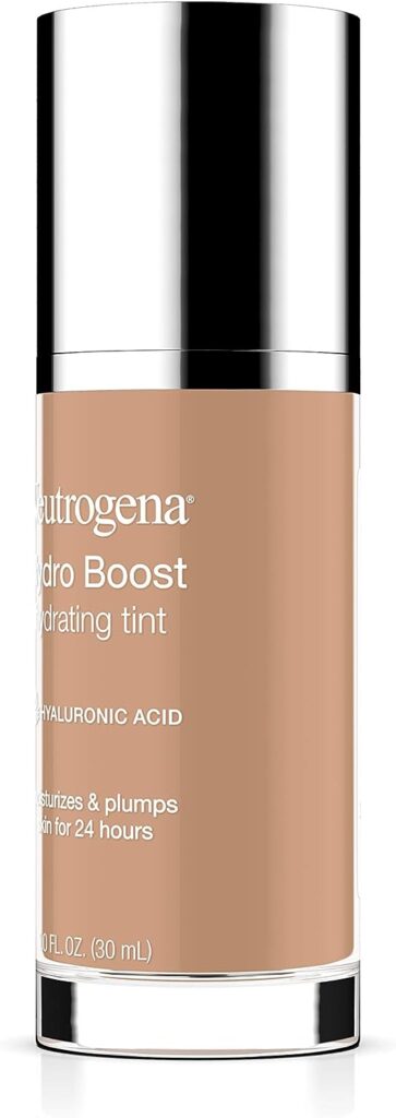 Neutrogena Hydro Boost Hydrating Tint with Hyaluronic Acid, Lightweight Water Gel Formula, Moisturizing, Oil-Free Non-Comedogenic Liquid Foundation Makeup, 40 Nude Color, 1.0 fl. oz